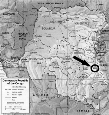 Kaart van Kongo